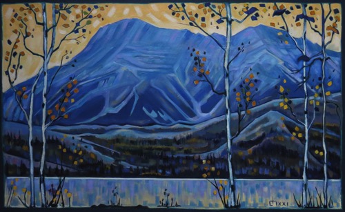 Waterton Mood-Soft Light on Vimy Peak Across the Lake  30 x 48 oil on canvas
$2900